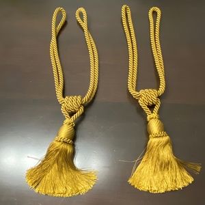 21-inch Luxurious Gold Drape Tassel Tiebacks